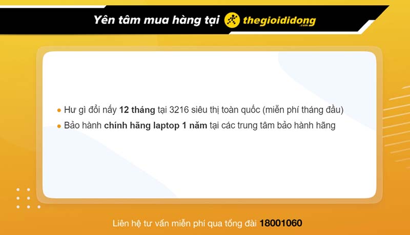Bảo hành laptop tại Thế Giới Di Động